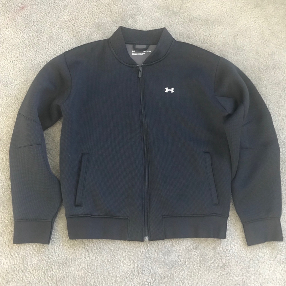NWOT Under Armour Loose Banded Collar Longsleeve Full Zip Warm-Up Jacket | Sz Sm
